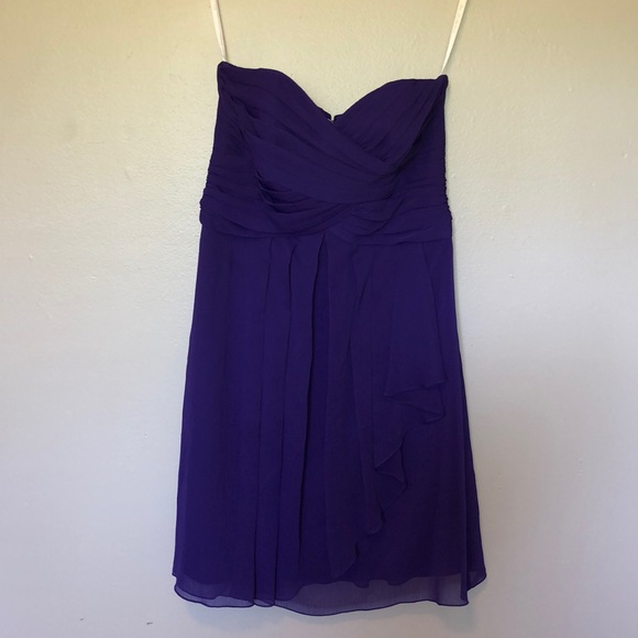 ❗️SALE ❗️ Purple Chiffon Bridesmaid Mini Dress - Picture 9 of 10